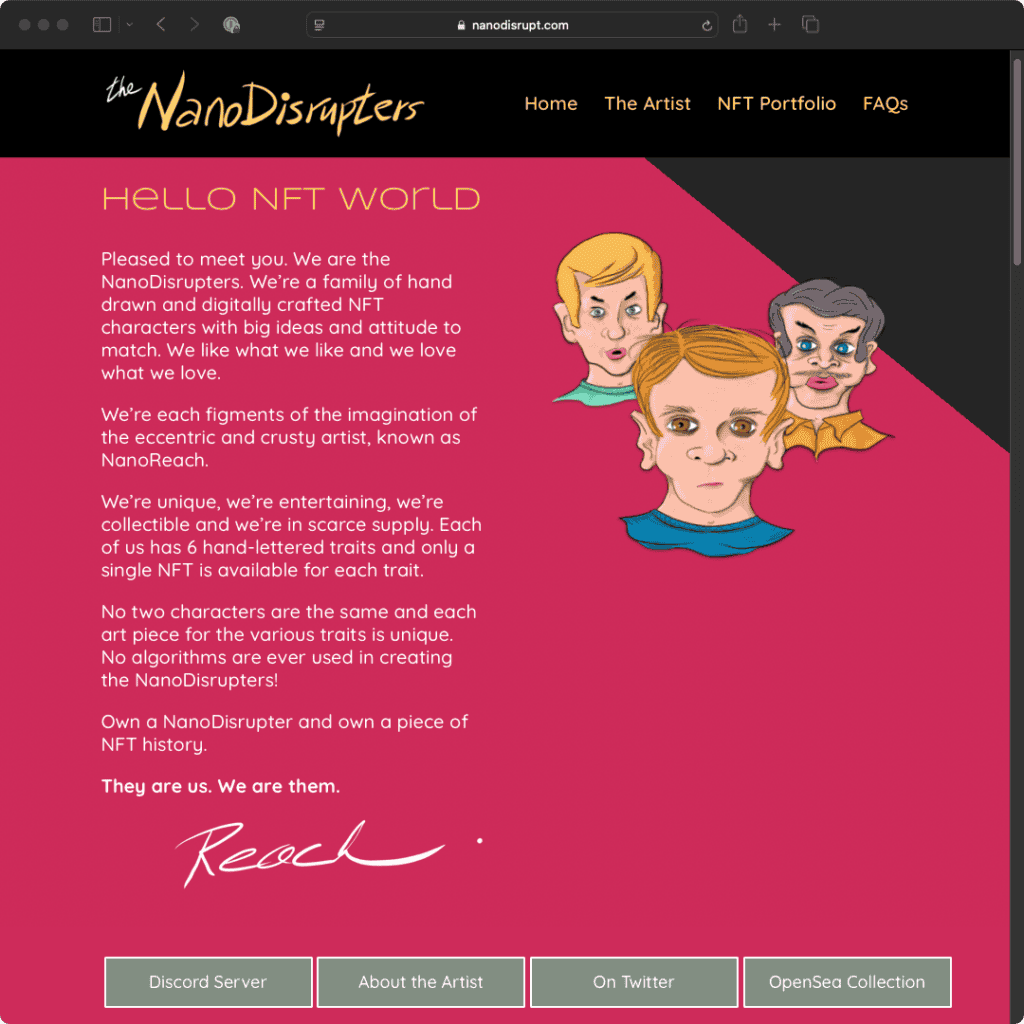 The Nanodisrupters NFT Portfolio